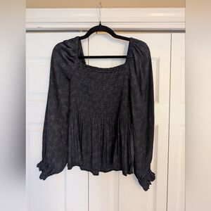 GAP Black Floral Women's Silky Blouse